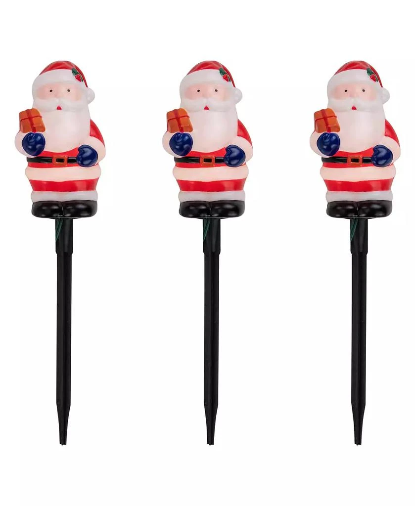 Northlight 16" Lighted Santa Claus Christmas Pathway Markers, Set of 3 1