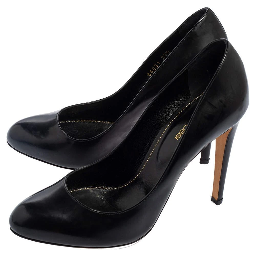 Sergio Rossi Sergio Rossi Black Leather Round Toe Pumps Size 39.5 4