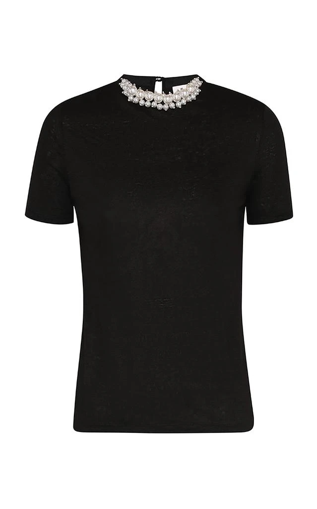 Zimmermann Zimmermann - Crush Embellished Linen T-Shirt - Black - 1 - Moda Operandi 1