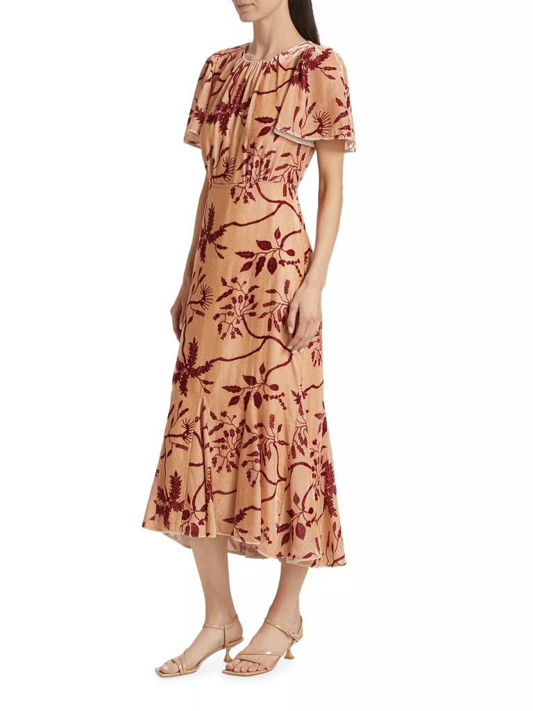 Rhode Cream Enchanted Vine Grande Arabella Floral Midi-Dress 4
