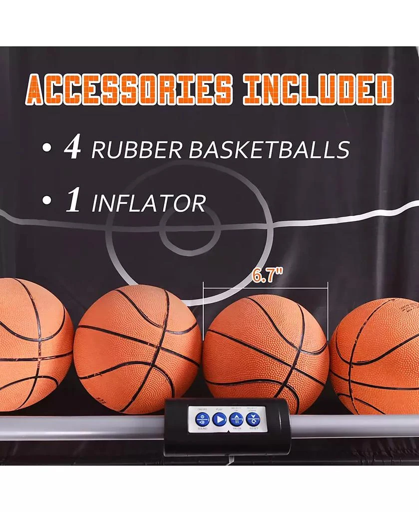 Costway Dual LED Electronic Shot Basketball Arcade Game with 8 Game Modes 4 Balls Foldable 7