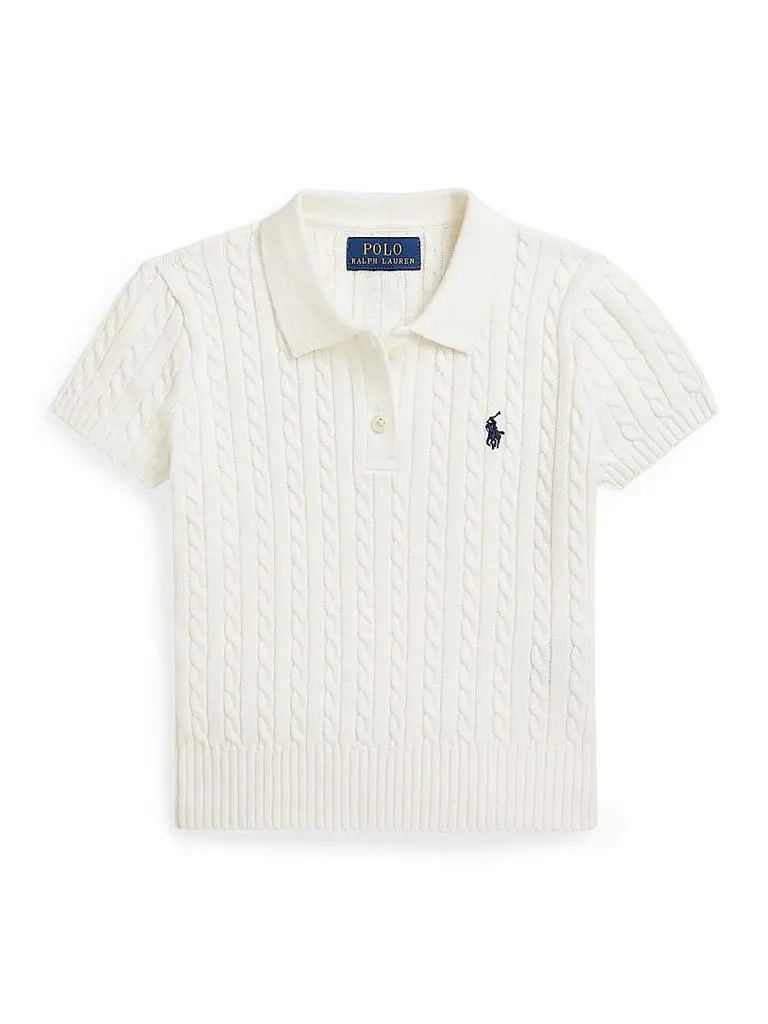 Ralph Lauren Little Girl's & Girl's Cable-Knit Polo Sweater
