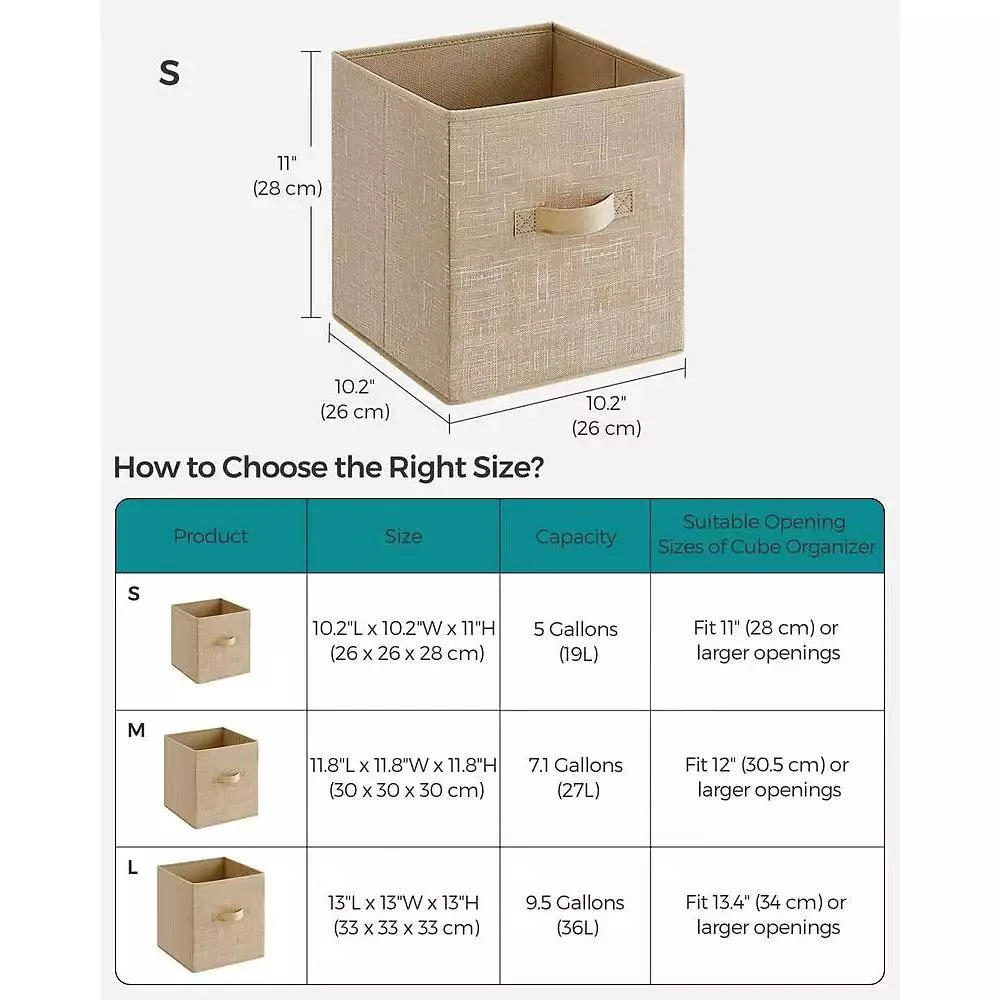 SONGMICS HOME 6-Pack 11" Foldable Storage Bins with Double Handles 3