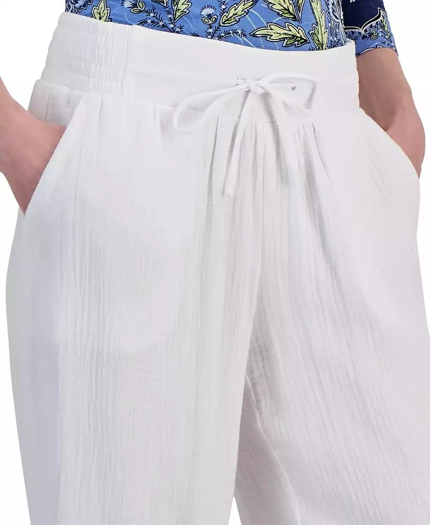 JM Collection Women's Gauze Cropped Pull-On Pants, Created for Macy's 4