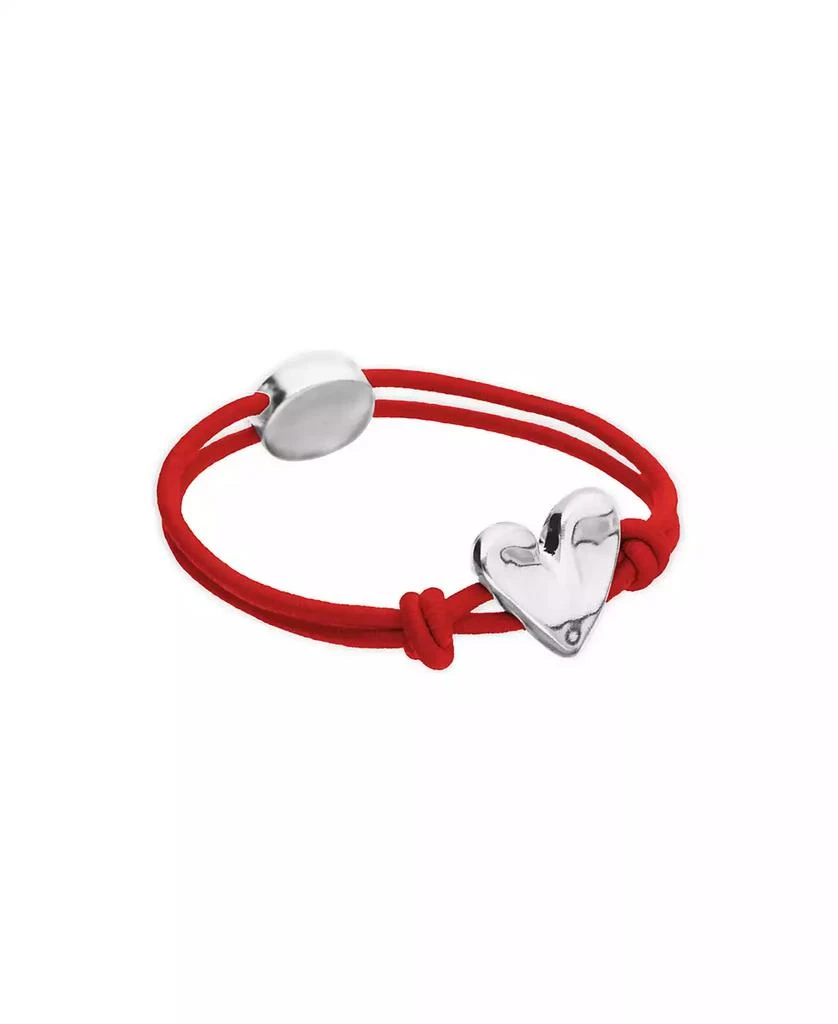 UNOde50 Red Elastic Thread Sterling Silver Plated Bracelet with Heart 3