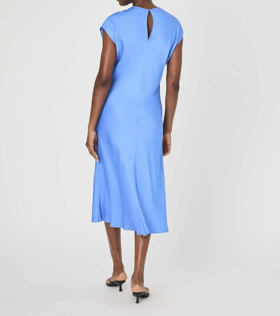 modern african dresses for ladies One Shoulder Modern African Print Silk dress Small / Blue