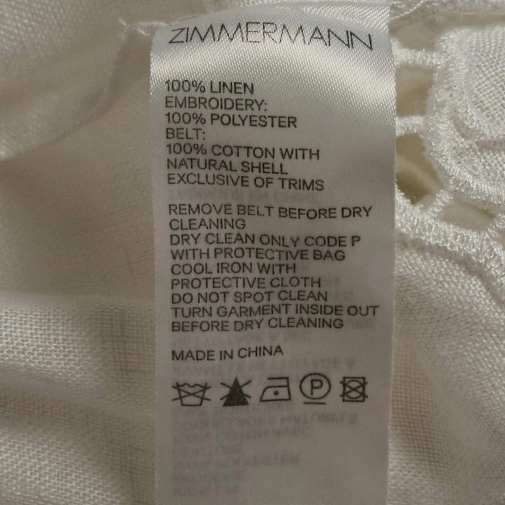 Zimmermann Zimmermann White Broderie Anglaise Linen Carnaby Ruffled Mini Dress M 6