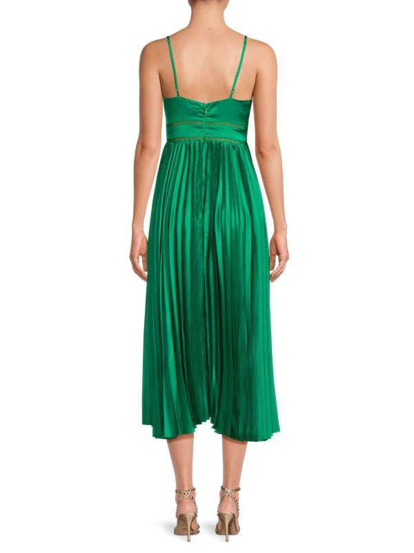 Accordion Pleated SatinMidi Dress – On Sale Now with Up to 51% Off