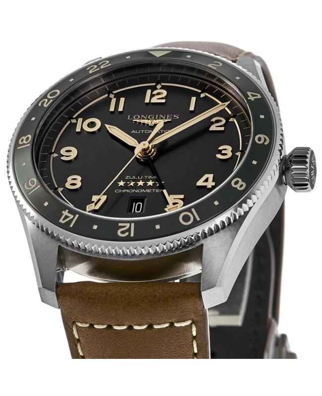 Longines Longines Spirit Zulu Time Grey Dial Leather Strap Men's Watch L3.812.4.63.2 2