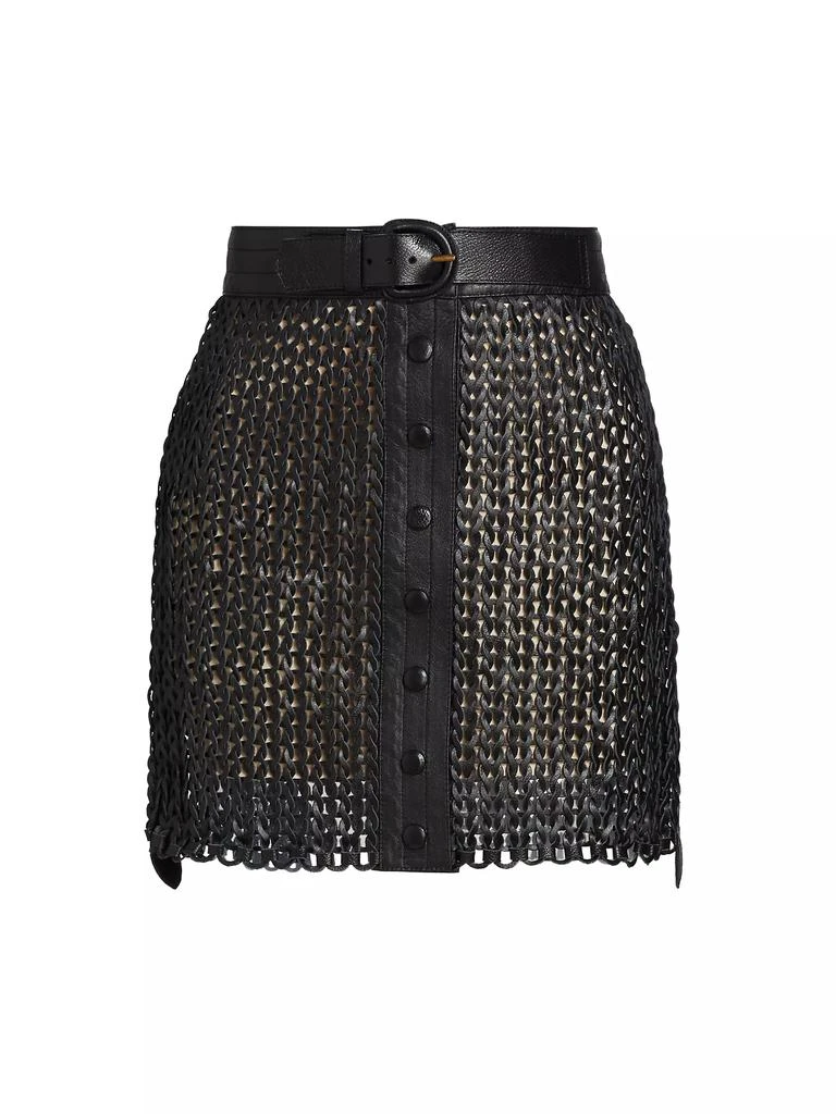Nonchalant Label Kaiden Leather Knit Miniskirt 1