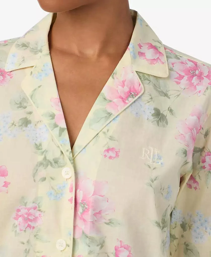 Ralph Lauren Women
s Petite Long Sleeve Notch Collar Pajama Set 2