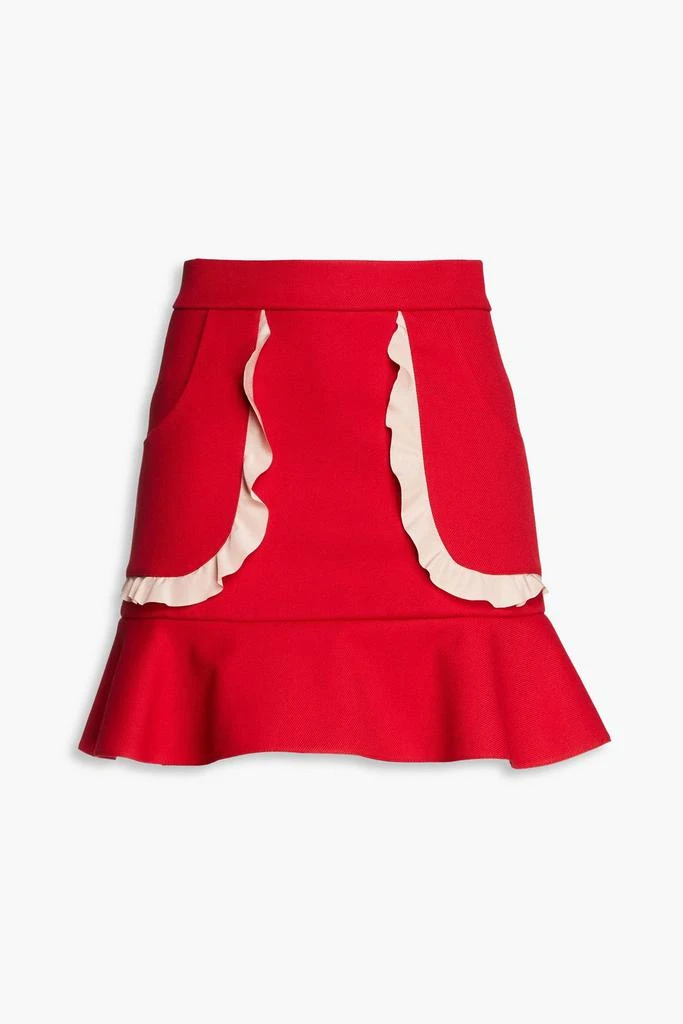 REDVALENTINO Ruffled twill mini skirt 1