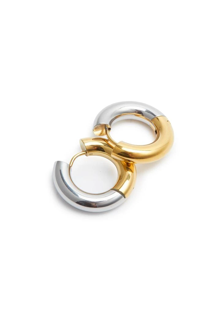 FALLON Two-tone 18kt gold and rhodium-plated hoop earrings 3
