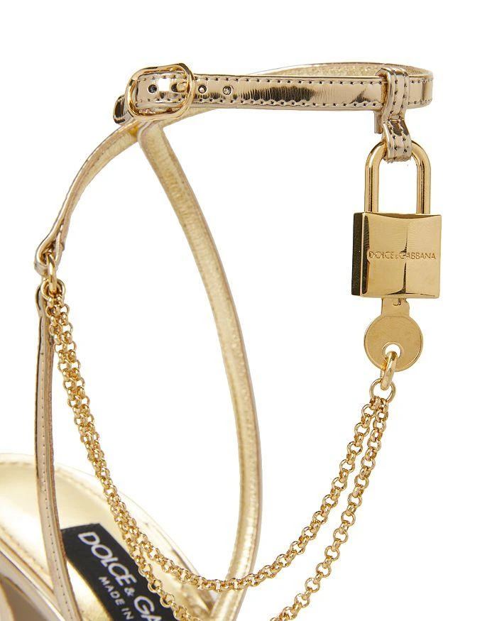 Dolce & Gabbana Women's Lock & Keychain Stiletto Sandals 6