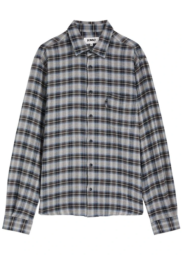 YMC YOU MUST CREATE Curtis checked seersucker shirt 1