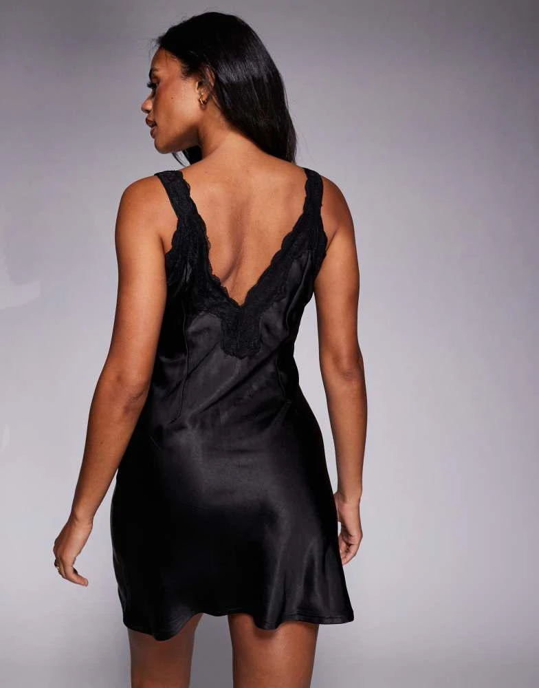 strapless open back dress Front Page Halter Lace Mini Dress Black main image 1