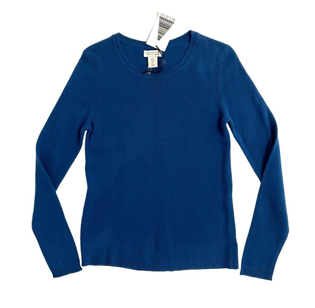 Adrienne Vittadini Women's Cashmere Crewneck Sweater In Blue