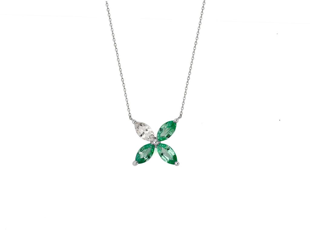 Mozafarian Diamond and emerald pendant