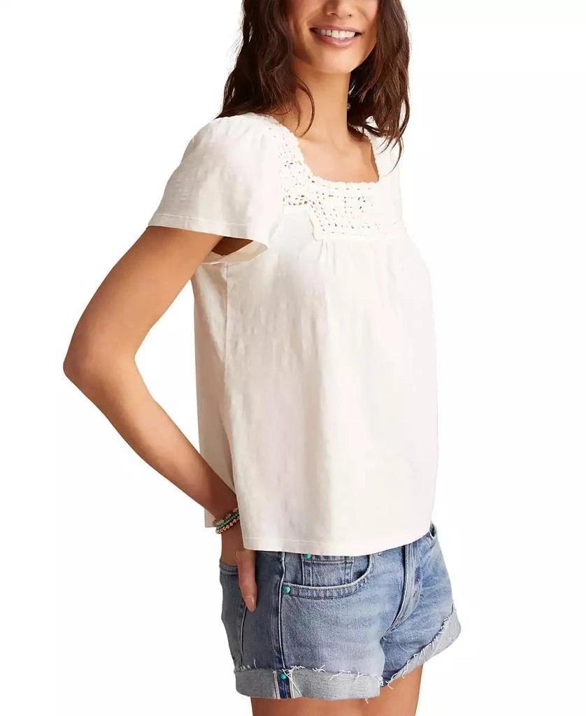 Lucky Brand Women's Cotton Crochet-Trim Top 2