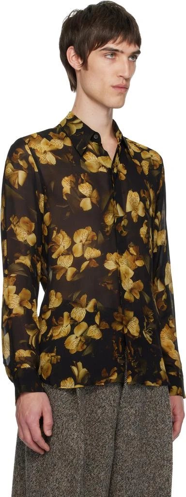 Dries Van Noten Black Sheer Viscose Shirt 2