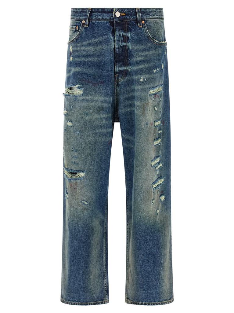 【関税込み】VETEMENTS Blue Distressed Baggy' jeans Vetements Vetements 'Blue Distressed Baggy' Jeans - Pants
