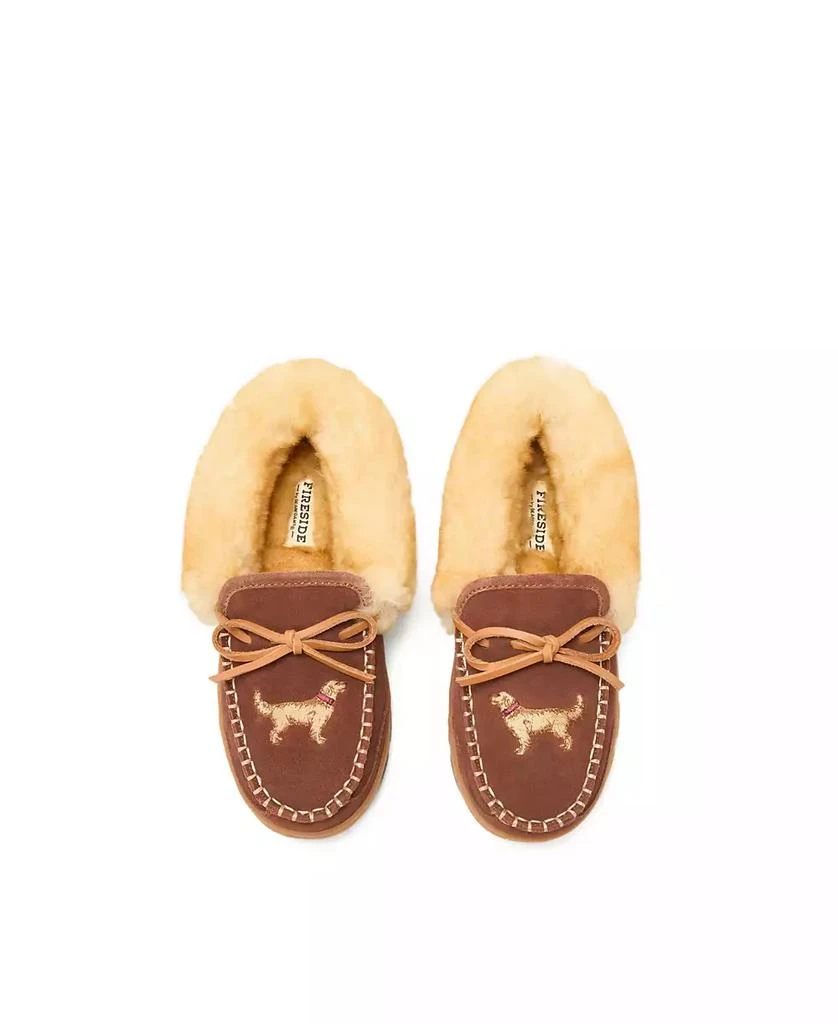 Dear Foams Women
s Gladstone Genuine Shearling Moccasin with Stitching 4