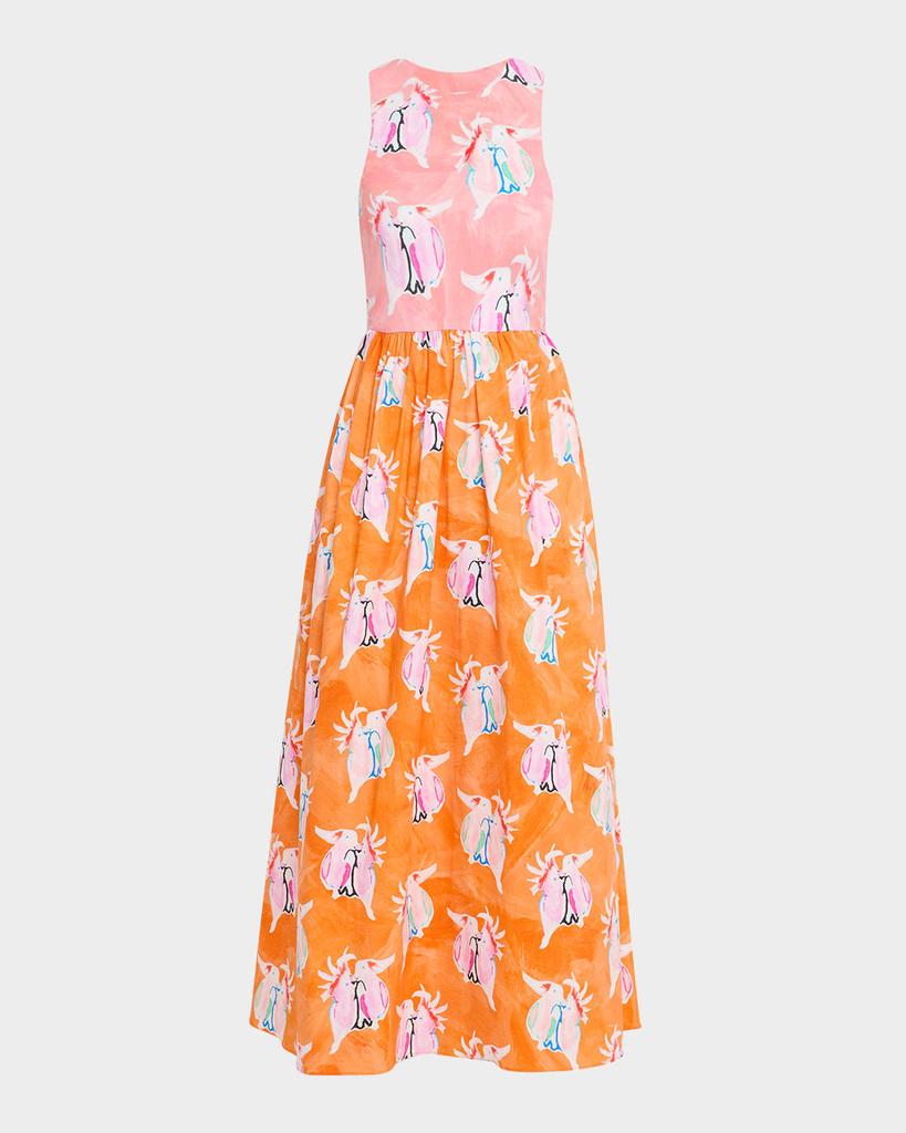 Rachel Antonoff Reese Sleeveless Two-Tone Maxi Dress