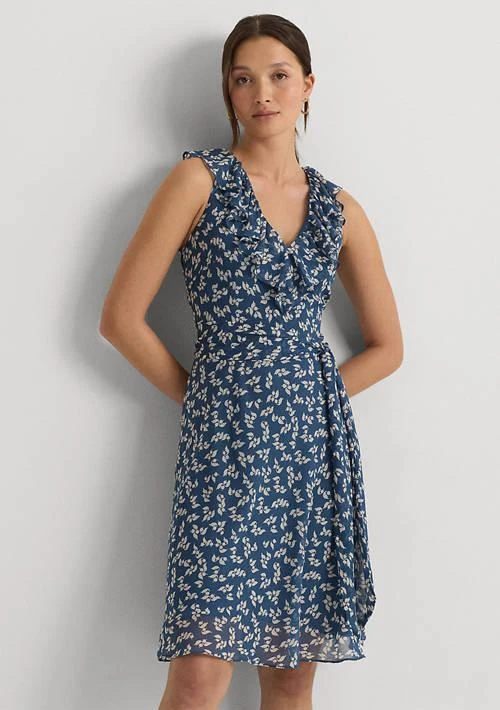 Ralph Lauren Ralph Lauren Floral Ruffle Trim Georgette Dress 4