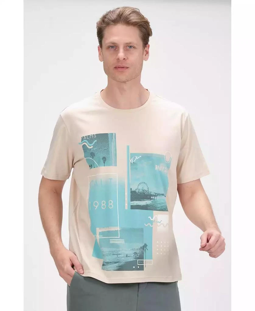 RON TOMSON Men's Modern Print Fitted Cali T-shirt 1