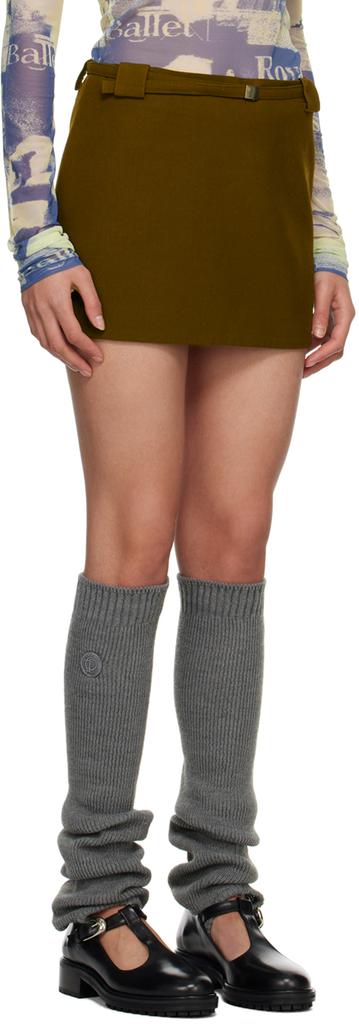 TheOpen Product Khaki Belted Miniskirt
