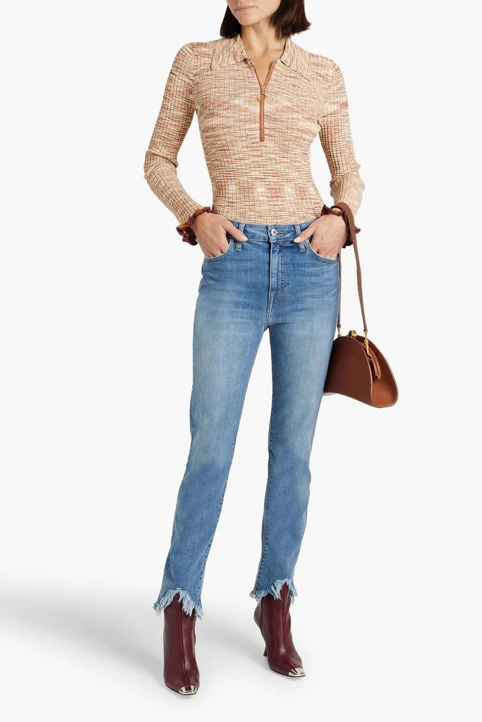 SIMKHAI River frayed mid-rise straight-leg jeans 2
