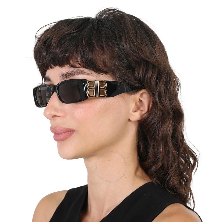 Balenciaga Grey Rectangular Ladies Sunglasses BB0096S 001 51