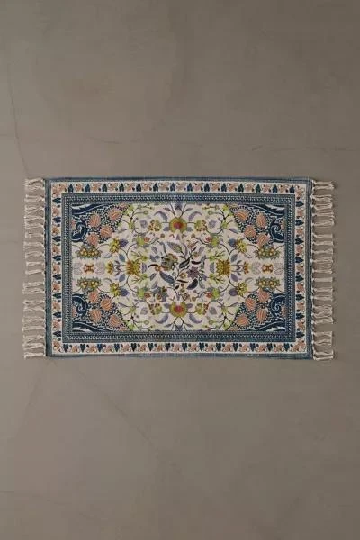Urban Outfitters Art Deco Tulip Floral Printed Rug 4