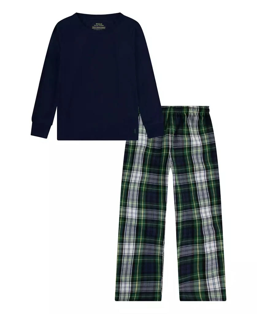 Ralph Lauren Boys 8-20 2-Piece Long-Sleeve T-Shirt and Woven Pant Pajama Set