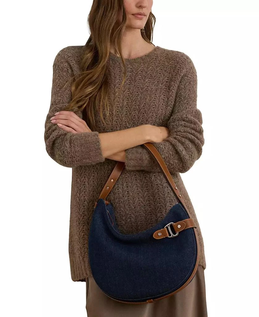 Ralph Lauren Tasha Large Denim Shoulder Bag 1