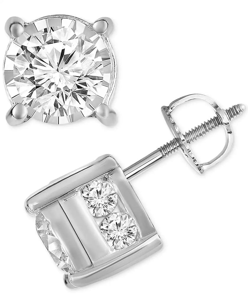 TruMiracle Diamond Stud Earrings (1-1/2 ct. t.w.) in 14k White, Yellow or Rose Gold