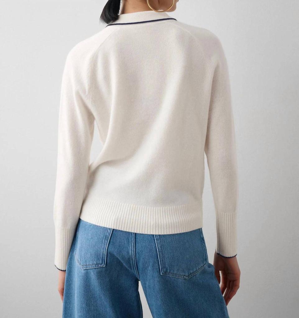 White + Warren White + Warren - Cashmere Rib Trim Polo Sweater