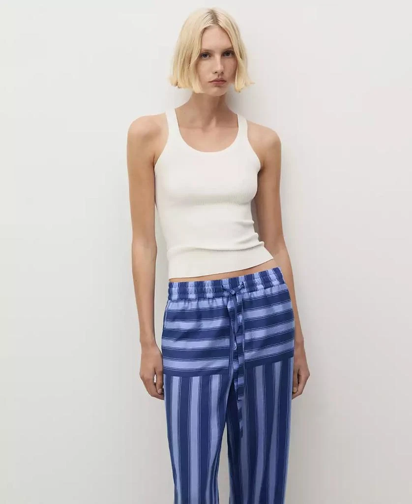 Mango Women's Two-Tone Striped Lyocell Woven Pants 3