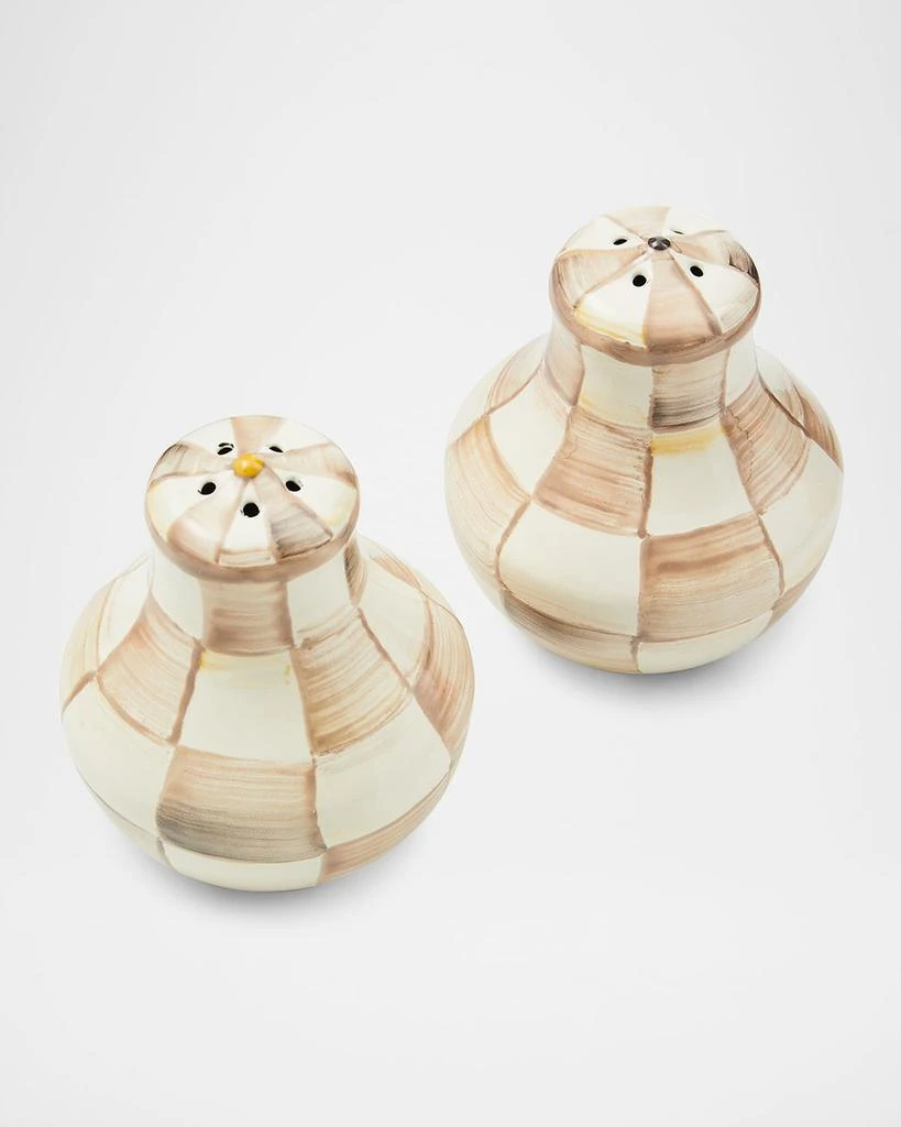 MacKenzie-Childs Mocha Check Salt & Pepper Shakers 3