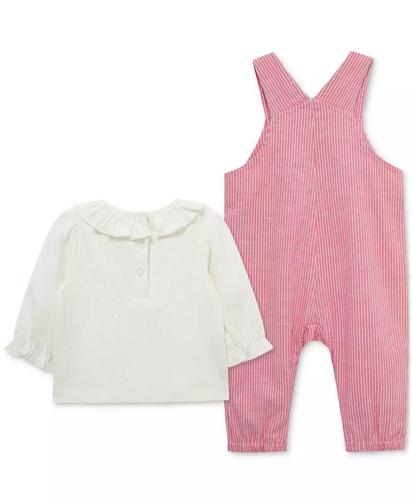 Little Me Baby Girls Ruffled Top & Heart Overall, 2 Piece Set