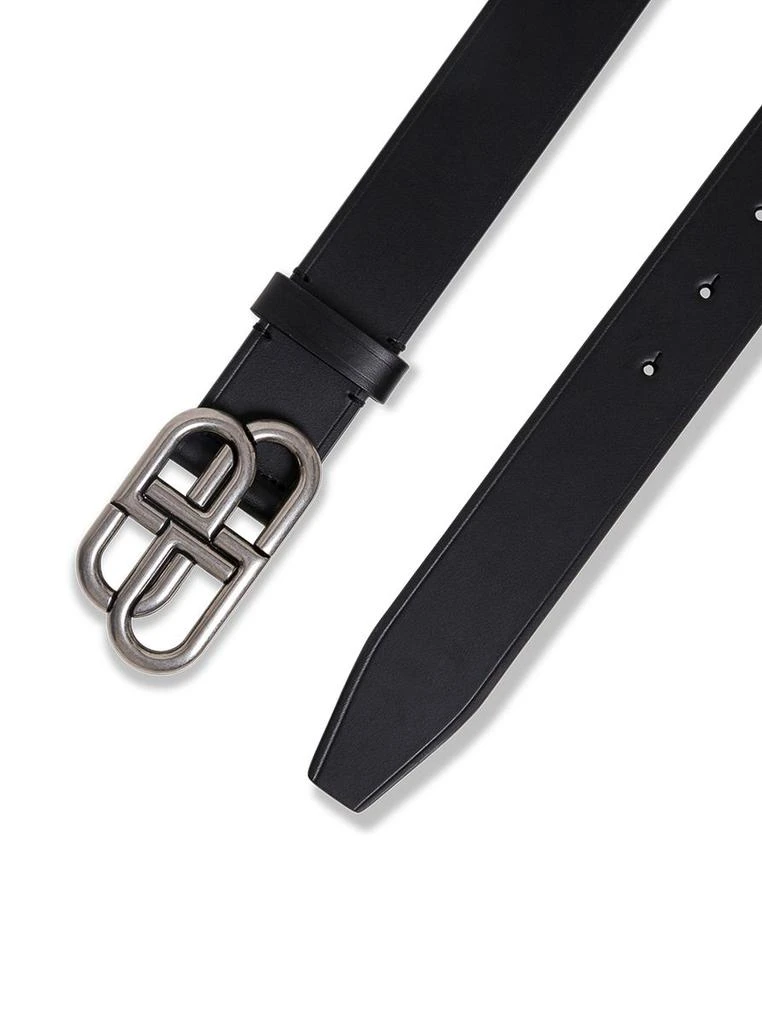 Balenciaga Black Leather Belt With Bb Buckle Balenciaga Man 2