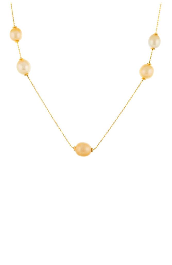 SPLENDID PEARLS Gold Plated Sterling Silver South Sea Pearl Necklace