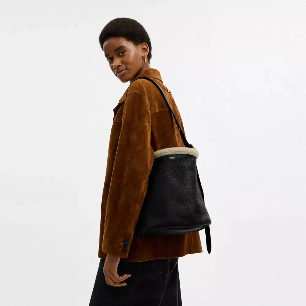 Coach Bleecker Bucket Bag In Shearling 3