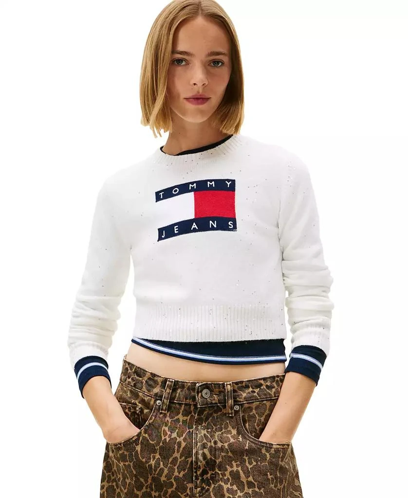 Tommy Jeans Women's Sparkle Flag Logo Sweater