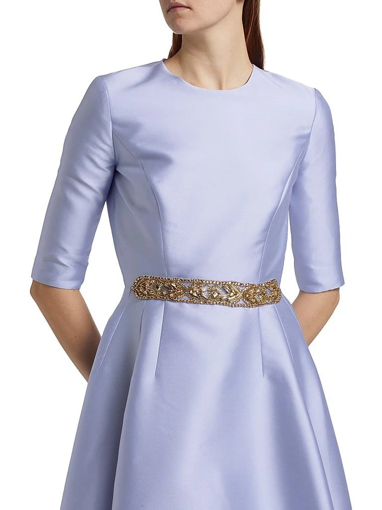 REEM ACRA Satin Beaded Belt Cocktail Dress 6