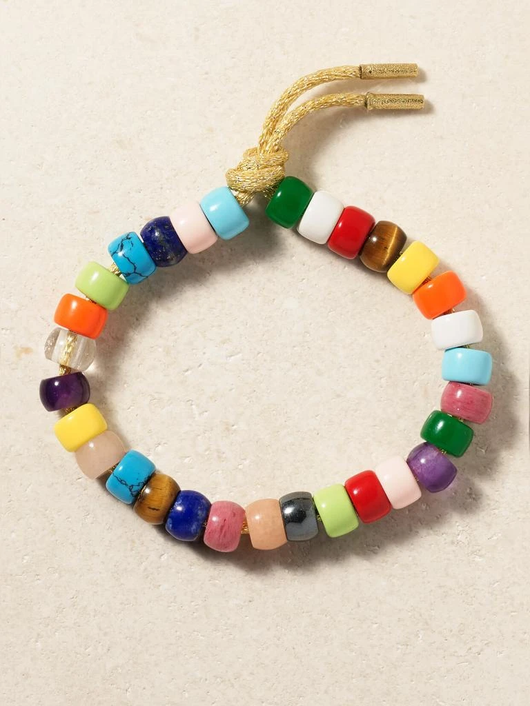 CAROLINA BUCCI Forte Rainbow 串珠、18k 黄金、卢勒克斯、多种宝石手链 1