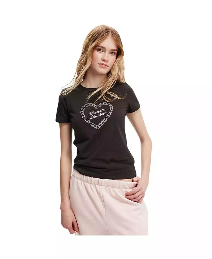 Cotton On Women's Fitted Graphic Longline Tee 1