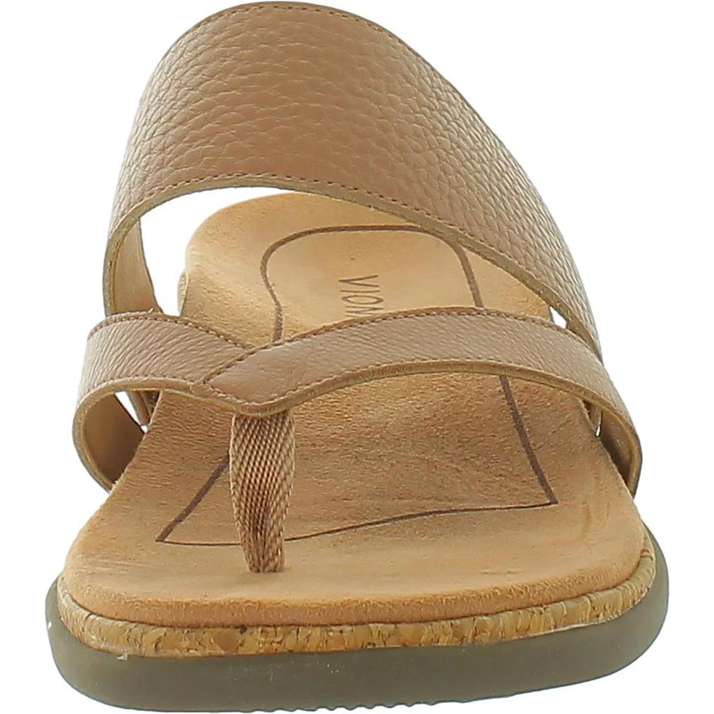 VIONIC Vionic Womens Marvina Leather Cork Slide Sandals 4