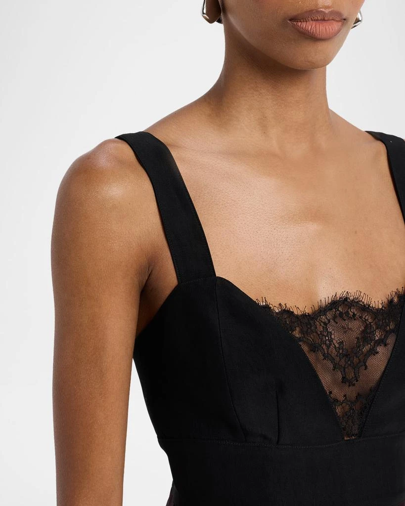 MARIA MCMANUS Sleeveless Lace Bustier Silk Midi Dress 5