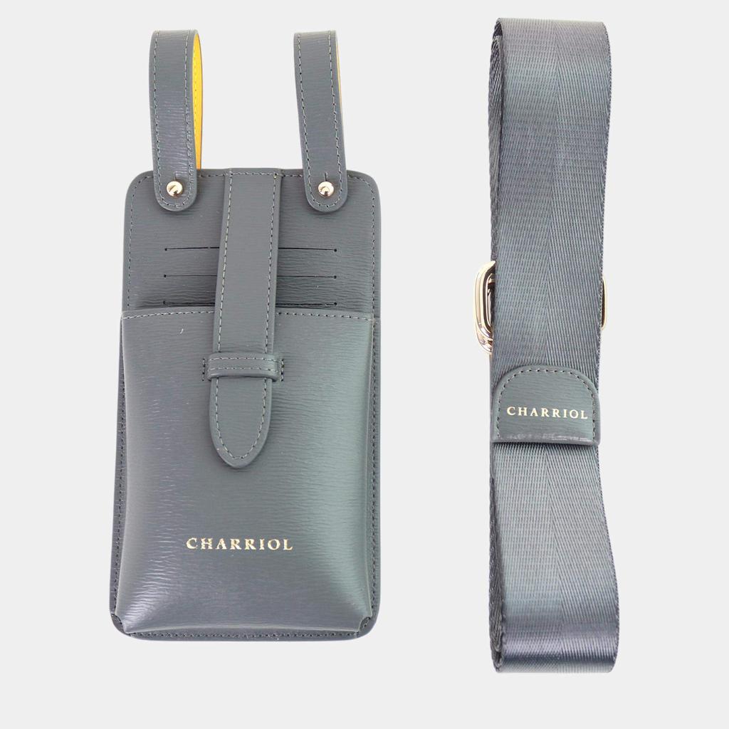 Charriol Charriol Grey / Yellow Leather  Mobile Accessories